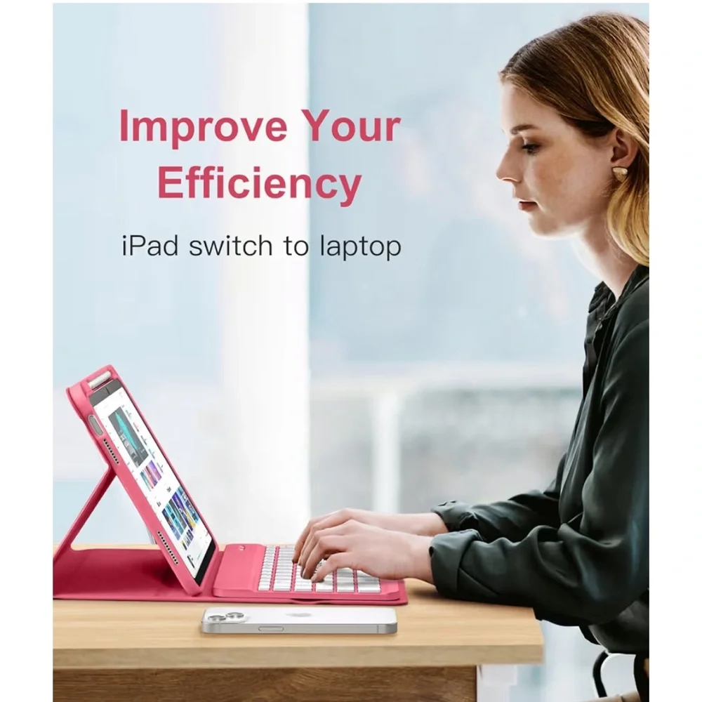 iPad Keyboard & Case with Stand and Pencil Holder
